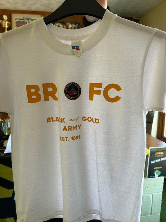 BRFC KIDS - Black and Gold Army - White Cotton Tee