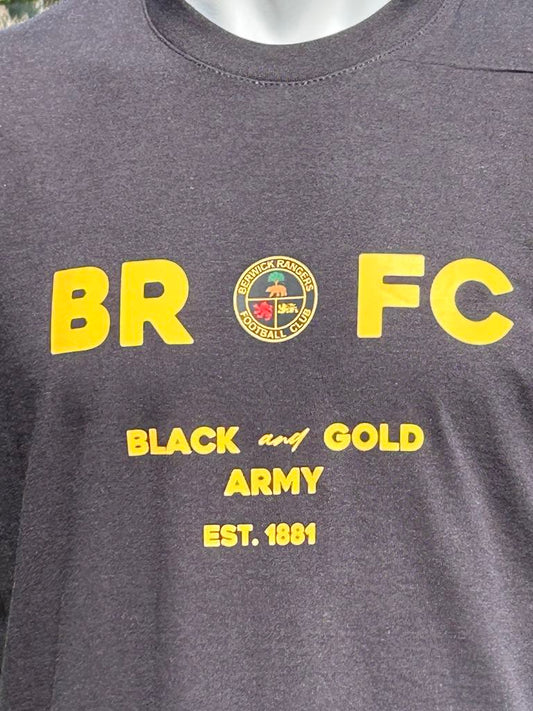 BRFC ADULT Black & Gold Army - Black Cotton Tee