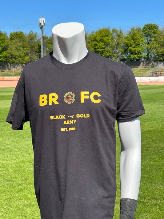 BRFC Black & Gold Army - Black Cotton Tee