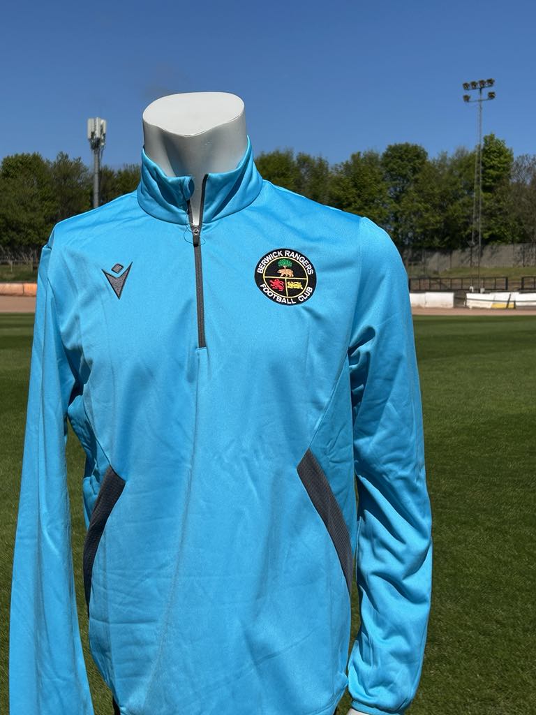 BRFC Macron Piave 1/4 Zip - Neon Sky / Anthracite